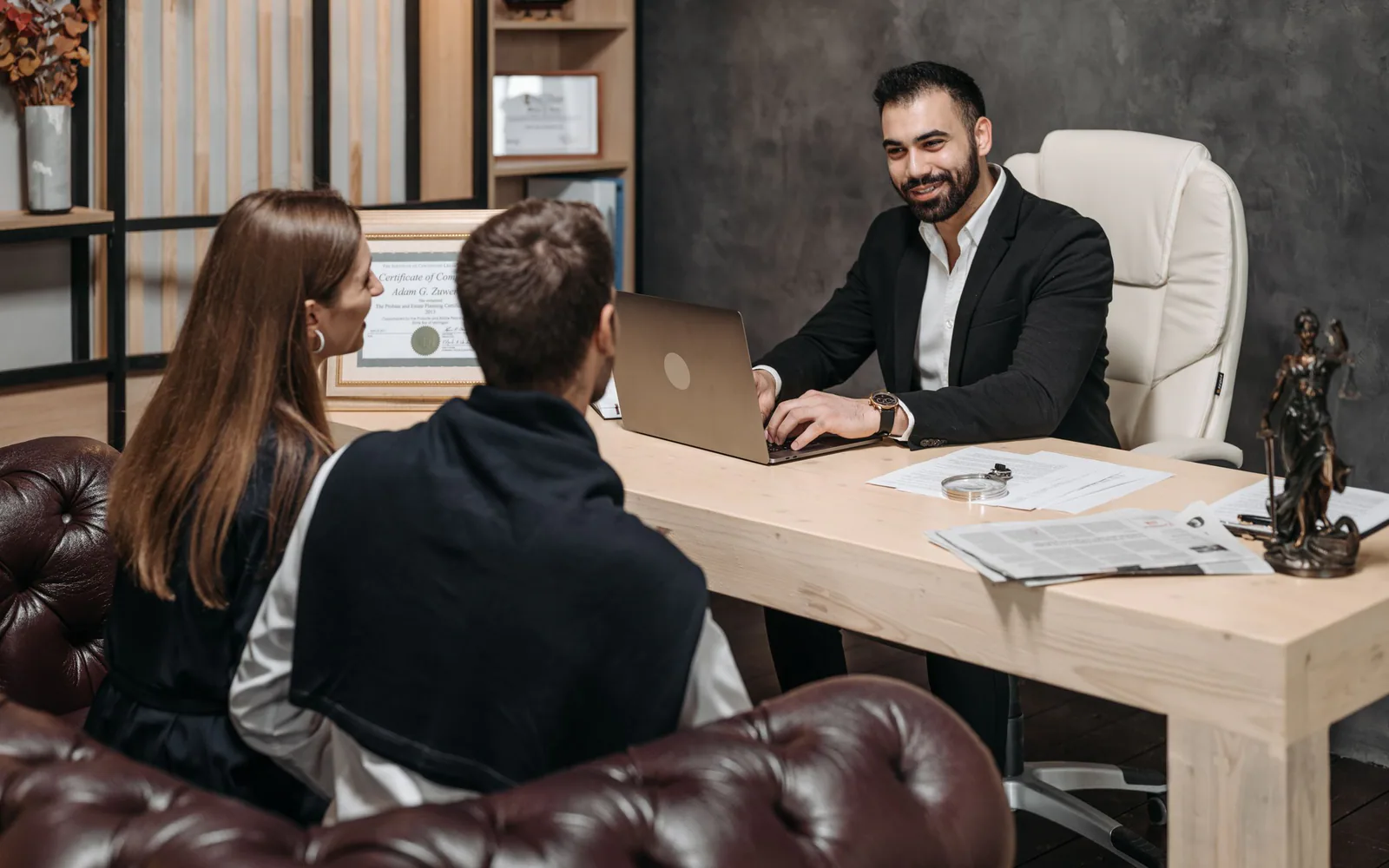 A professional team coordinating consultation records, proposals, and follow-up