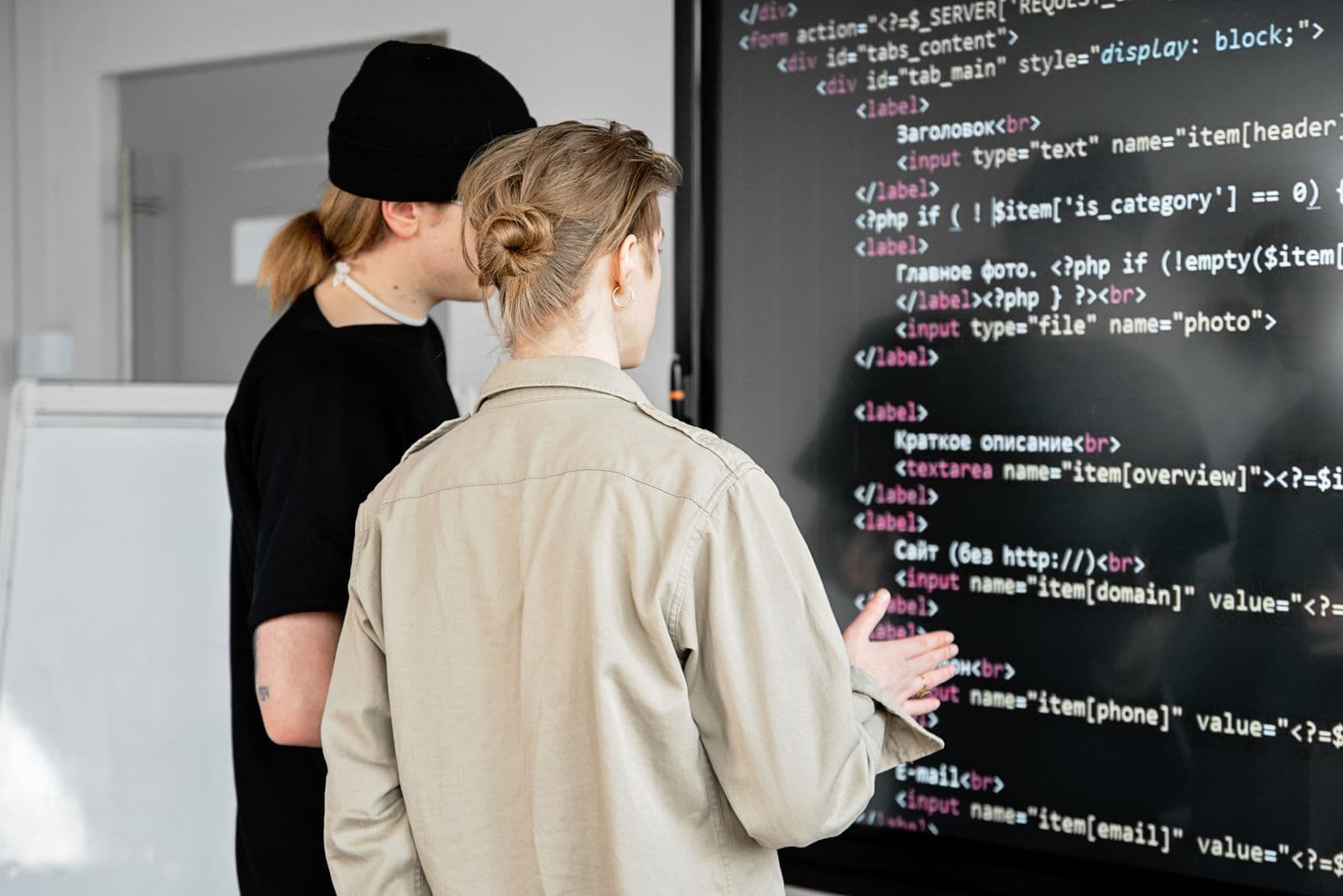 A team reviewing the implementation of a system connection